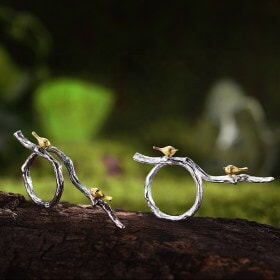 Fashion-Bird-on-Branch-Adjustable-Silver-ring (1)